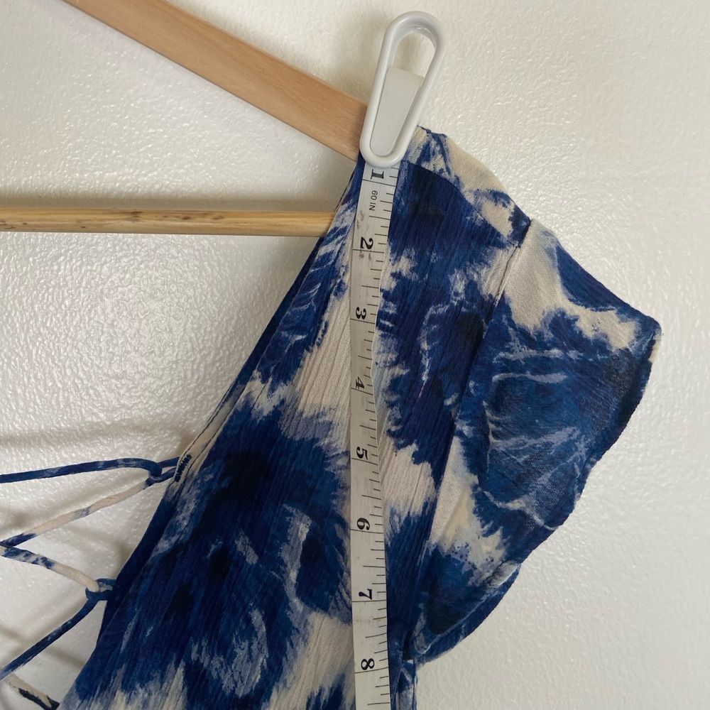 Blue Floral V-Neck Women’s Dress - Picture 10 of 15